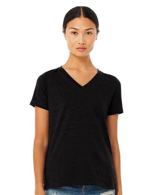 6405CVC Women's Relaxed Heather CVC V-Neck Tee