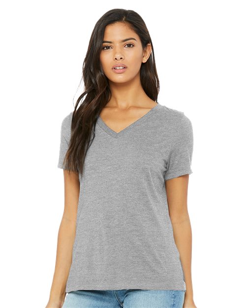 6405CVC Women's Relaxed Heather CVC V-Neck Tee