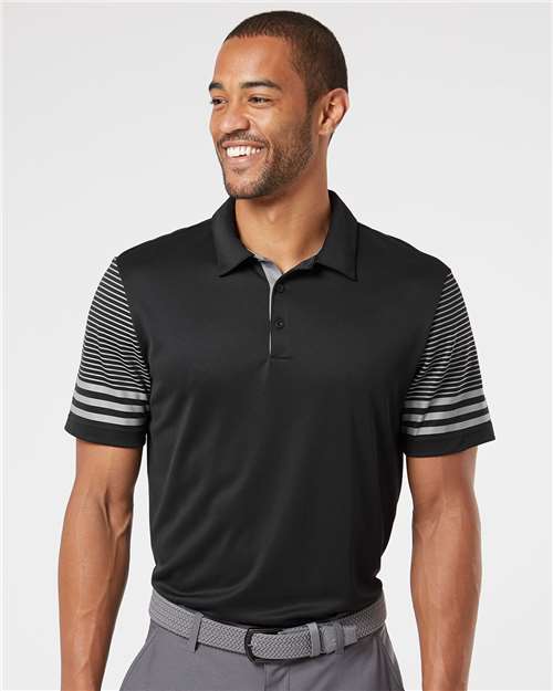 A490 Men's Striped Sleeve Polo