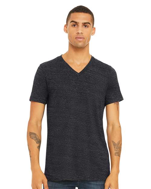 3655 Unisex Textured Jersey V-Neck Tee