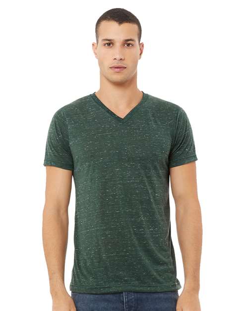 3655 Unisex Textured Jersey V-Neck Tee