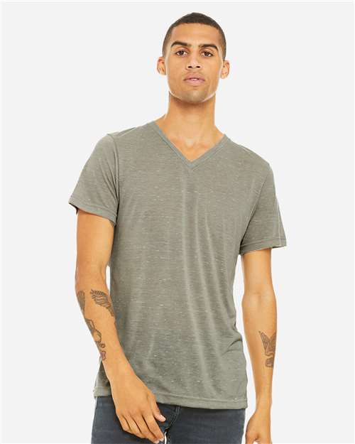 3655 Unisex Textured Jersey V-Neck Tee