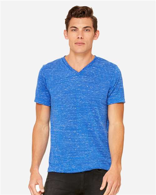 3655 Unisex Textured Jersey V-Neck Tee