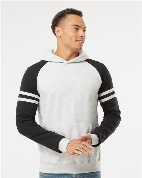 97CR Unisex Nublend® Varsity Colorblocked Raglan Hooded Sweatshirt