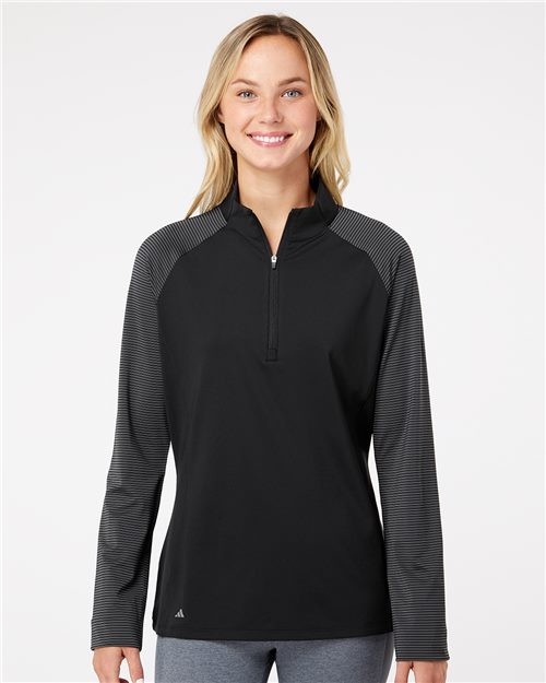 A521 Women's Stripe Block Quarter-Zip Pullover