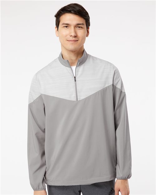 A546 Heather Chevron Quarter-Zip Windshirt