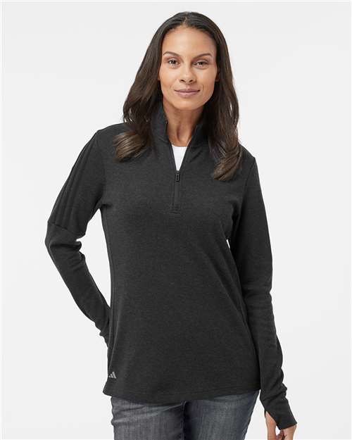 A555 Women's 3-Stripes Quarter-Zip Pullover Sweater