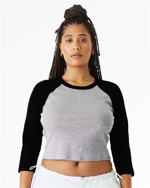 1200 Women's Micro Rib Three-Quarter Raglan Sleeve Baby Tee