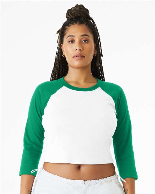 1200 Women's Micro Rib Three-Quarter Raglan Sleeve Baby Tee