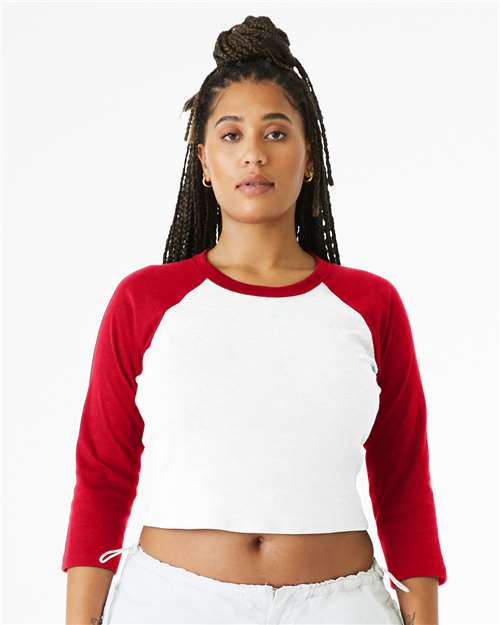 1200 Women's Micro Rib Three-Quarter Raglan Sleeve Baby Tee