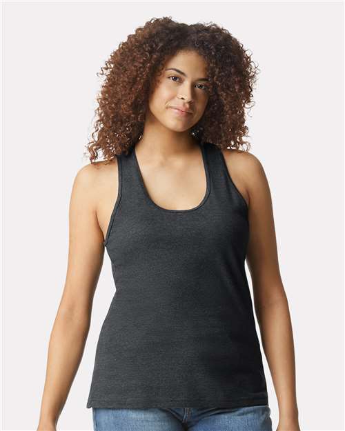 64220LCVC Women's Softstyle® CVC Racerback Tank Top