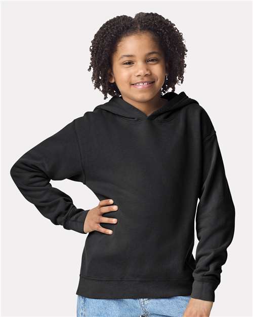 1467Y Youth Garment-Dyed Lightweight Fleece Hooded Sweatshirt