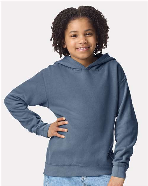 1467Y Youth Garment-Dyed Lightweight Fleece Hooded Sweatshirt