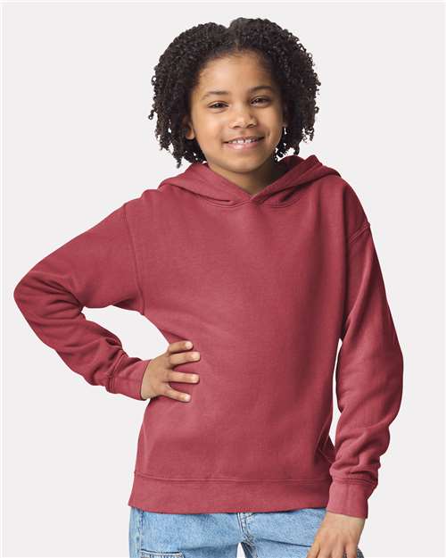 1467Y Youth Garment-Dyed Lightweight Fleece Hooded Sweatshirt