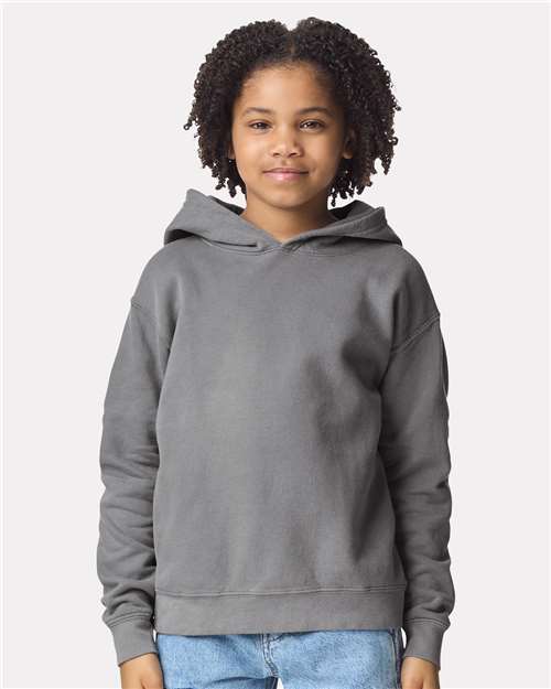 1467Y Youth Garment-Dyed Lightweight Fleece Hooded Sweatshirt