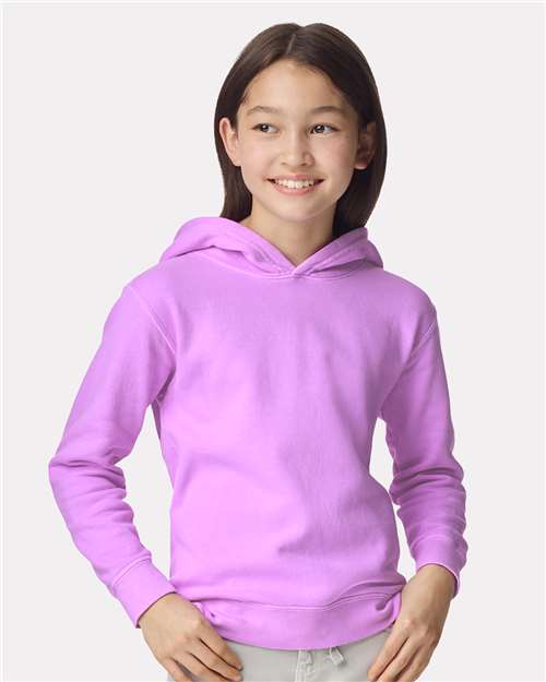 1467Y Youth Garment-Dyed Lightweight Fleece Hooded Sweatshirt