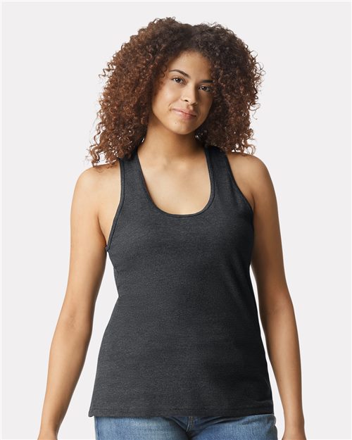 64220LCVC Women's Softstyle® CVC Racerback Tank Top