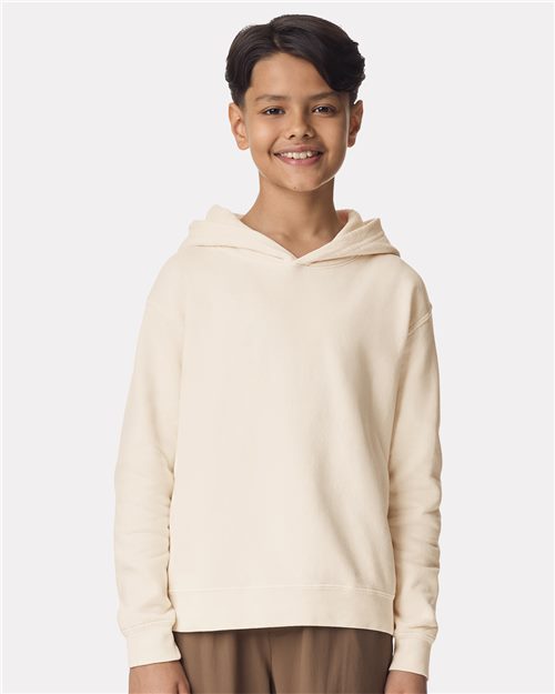1467Y Youth Garment-Dyed Lightweight Fleece Hooded Sweatshirt