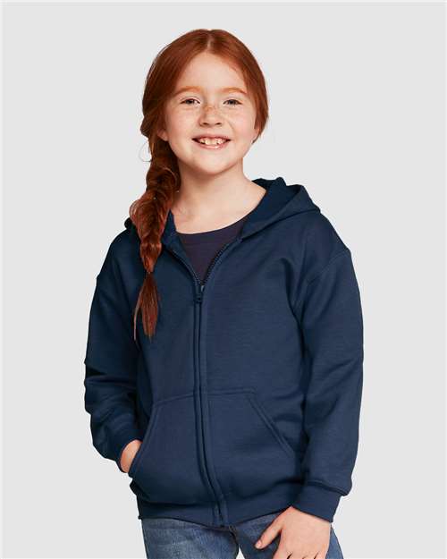 18600B Youth Heavy Blend™ Full-Zip Hooded Sweatshirt
