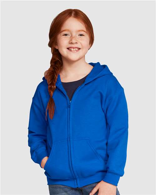 18600B Youth Heavy Blend™ Full-Zip Hooded Sweatshirt
