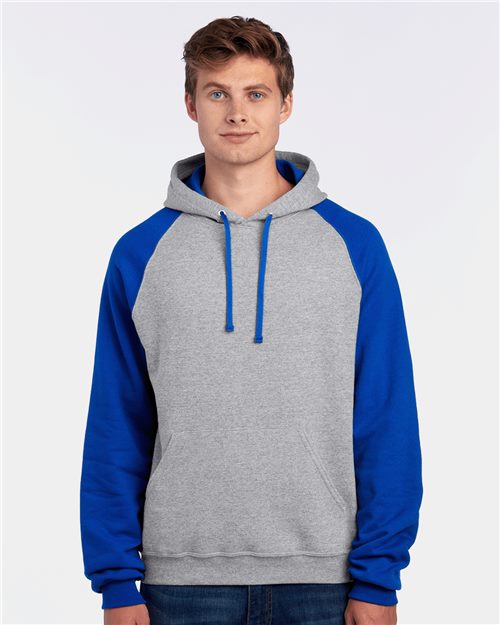 96CR Unisex Nublend® Colorblocked Raglan Hooded Sweatshirt