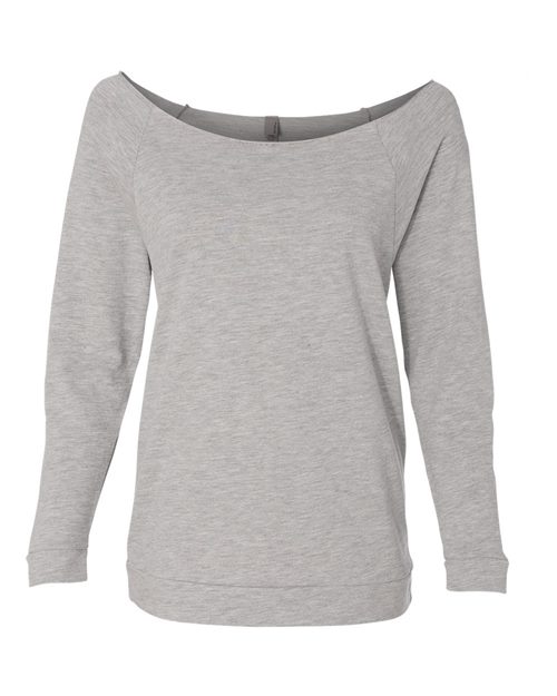 6951 Women's Terry Raw Edge Three-Quarter Sleeve Raglan