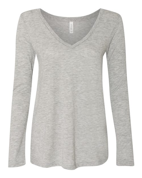 8855 Women's Flowy Long Sleeve V-Neck Tee