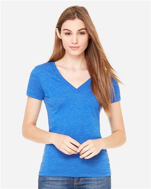 8435 Women’s Triblend Deep V-Neck Tee