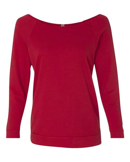 6951 Women's Terry Raw Edge Three-Quarter Sleeve Raglan