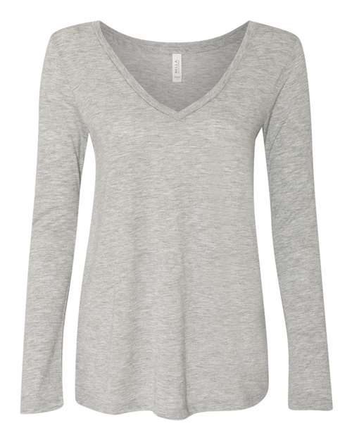 8855 Women's Flowy Long Sleeve V-Neck Tee