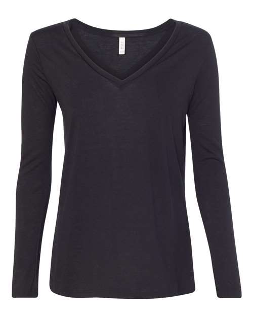8855 Women's Flowy Long Sleeve V-Neck Tee
