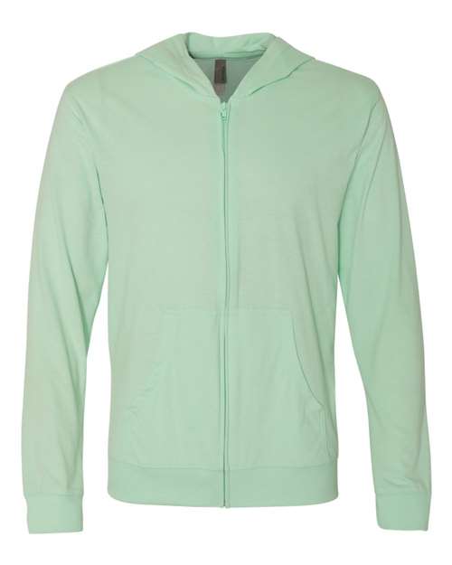 6491 Unisex Sueded Long Sleeve Hooded Full Zip T-Shirt
