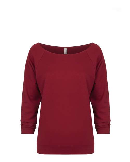 6951 Women's Terry Raw Edge Three-Quarter Sleeve Raglan