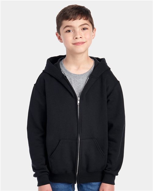 993BR Youth NuBlend® Full-Zip Hooded Sweatshirt