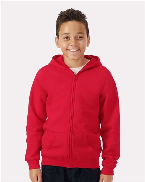18600B Youth Heavy Blend™ Full-Zip Hooded Sweatshirt