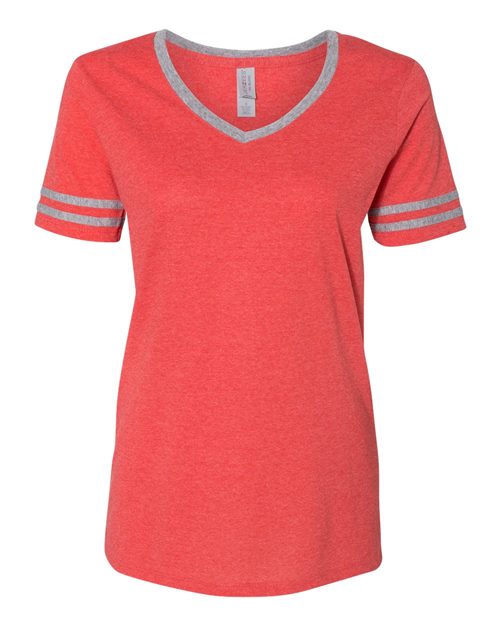 602WVR Women's Varsity Triblend V-Neck T-Shirt