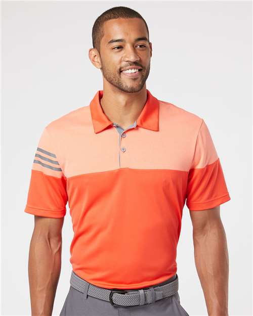A213 Men's Heathered 3-Stripes Colorblocked Polo