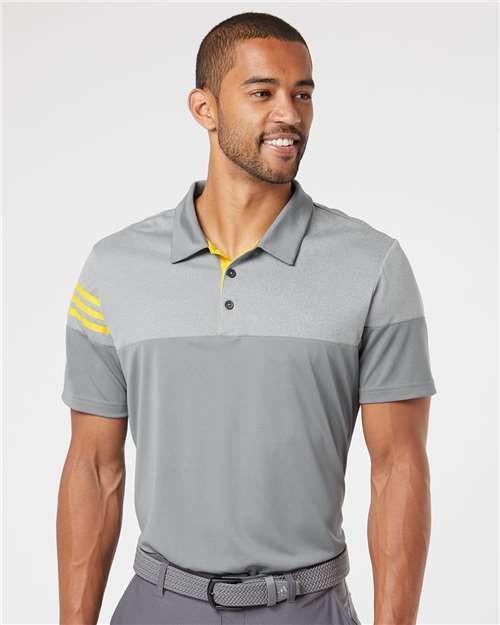 A213 Men's Heathered 3-Stripes Colorblocked Polo