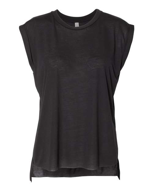 8804 Women’s Flowy Rolled Cuffs Muscle Tee