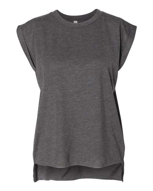 8804 Women’s Flowy Rolled Cuffs Muscle Tee