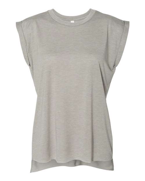 8804 Women’s Flowy Rolled Cuffs Muscle Tee