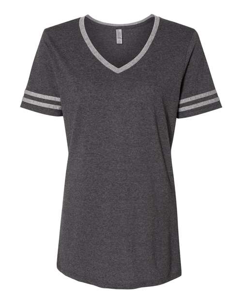 602WVR Women's Varsity Triblend V-Neck T-Shirt