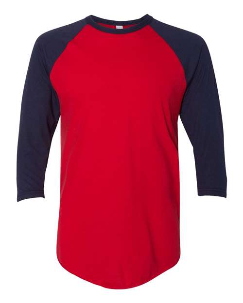 BB453W Unisex 50/50 Raglan Three-Quarter Sleeve Tee