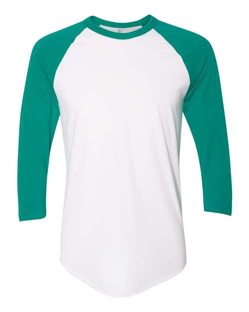 BB453W Unisex 50/50 Raglan Three-Quarter Sleeve Tee