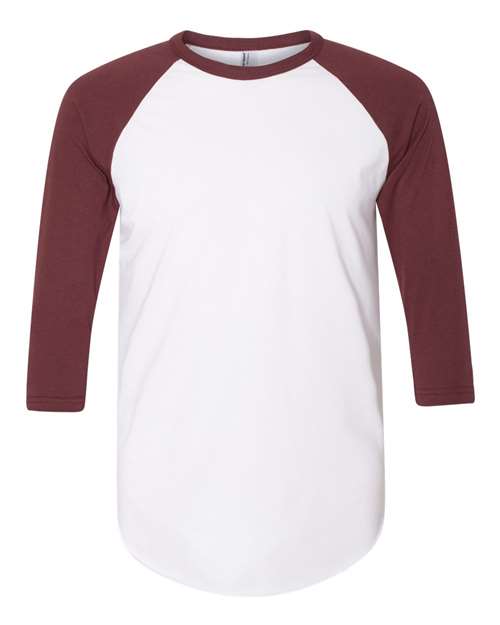BB453W Unisex 50/50 Raglan Three-Quarter Sleeve Tee