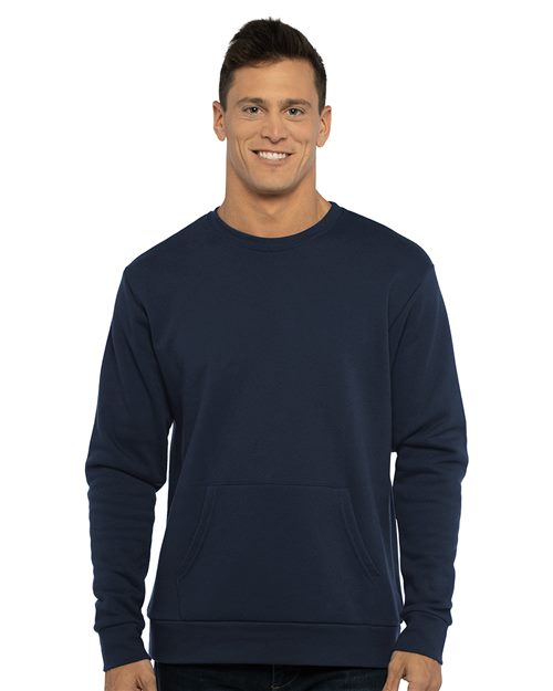 9001 Unisex Santa Barbara Pocket Crewneck Sweatshirt