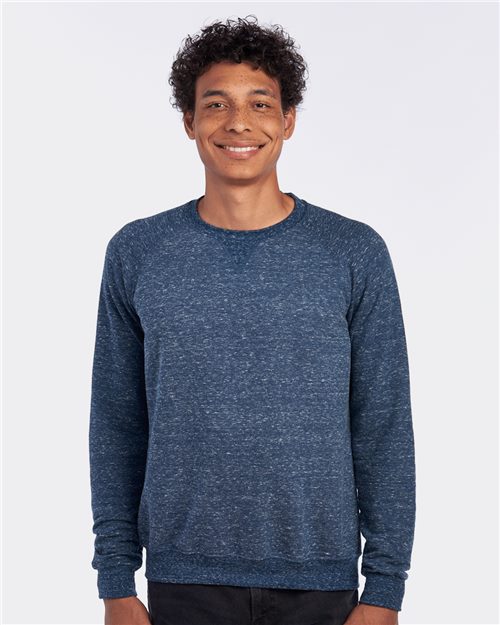 91MR Unisex Snow Heather French Terry Crewneck Sweatshirt