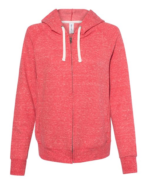 92WR Women's Snow Heather French Terry Full-Zip Hooded Sweatshirt