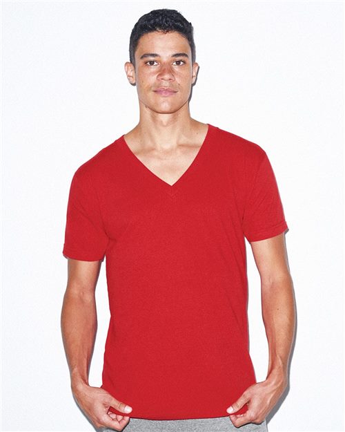 2456 Unisex USA-Made Fine Jersey V-Neck Tee