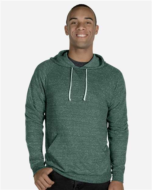 90MR Unisex Snow Heather French Terry Raglan Hooded Sweatshirt